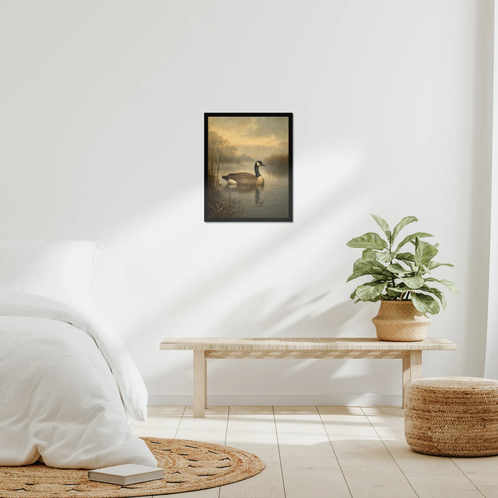 Canada Goose framed at 16x20 inches, shown on a wall to scale