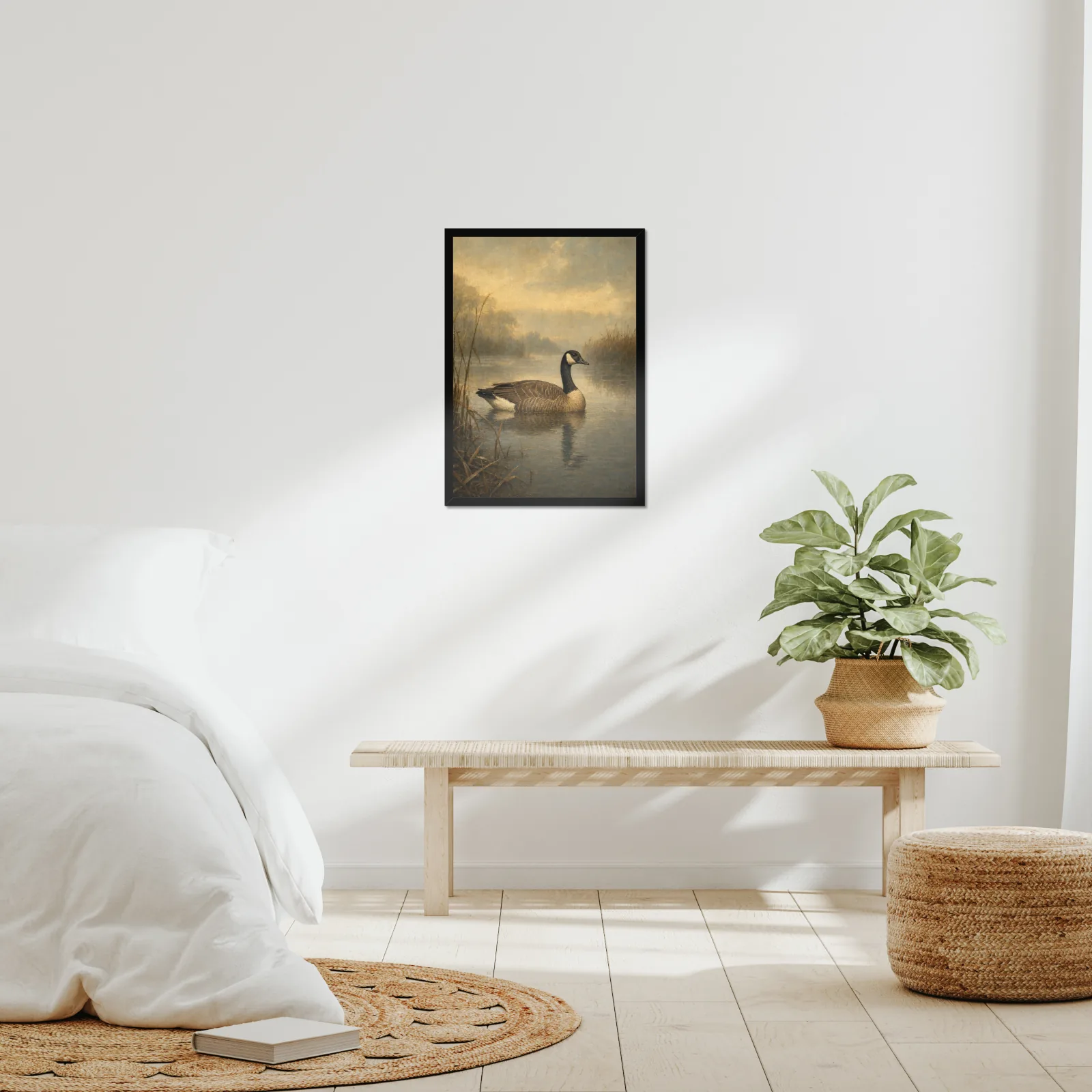Canada Goose framed at 18x24 inches, shown on a wall to scale