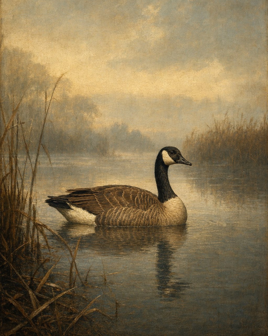 Canada Goose, oil-painting-style print