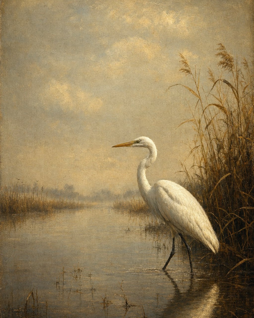 Great Egret (Facing Left), the companion print