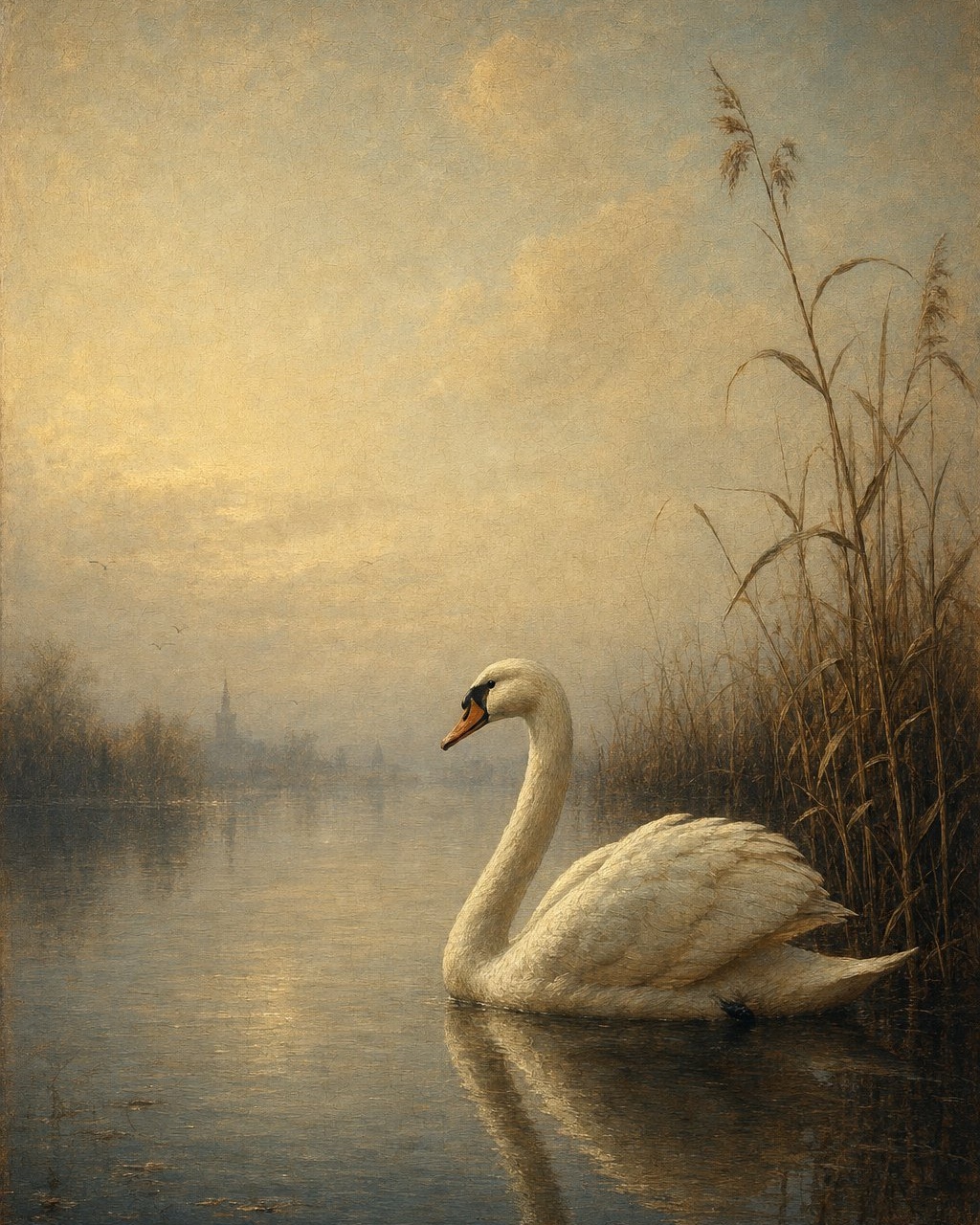 Mute Swan (Facing Left), the companion print