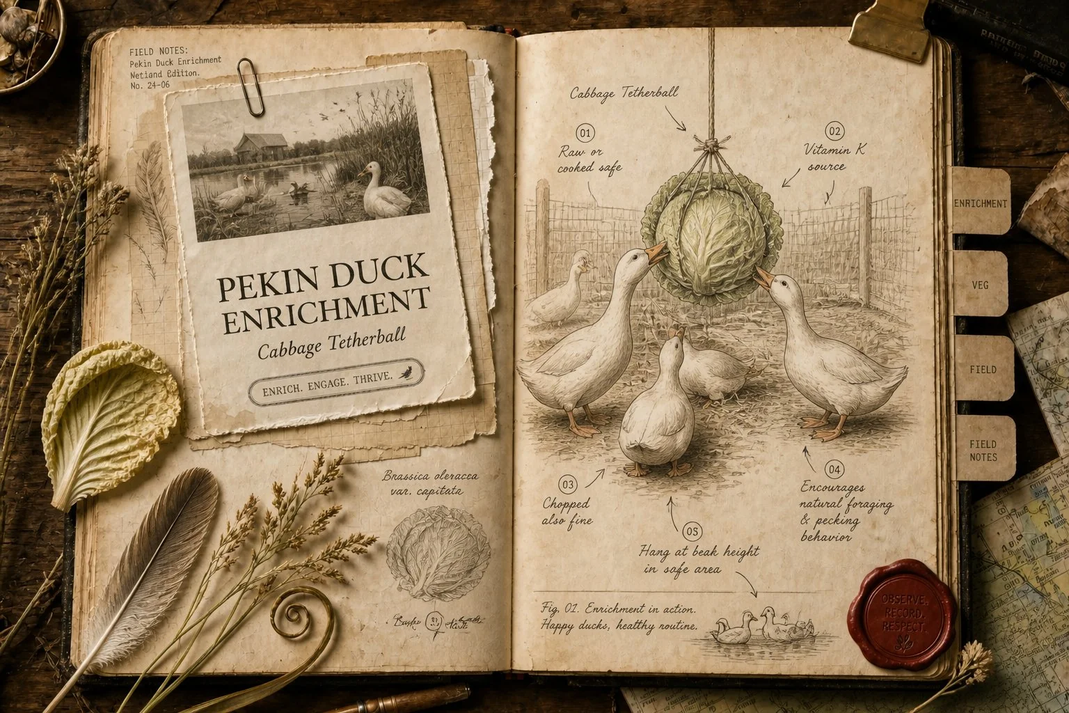 Can Ducks Eat Cabbage? Yes - And the Hung-Cabbage Game Is the Best Enrichment You Can Offer
