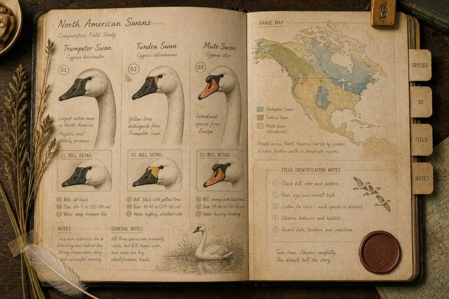 North American Swans: Trumpeter, Tundra, and Mute - The Three Species You'll Encounter