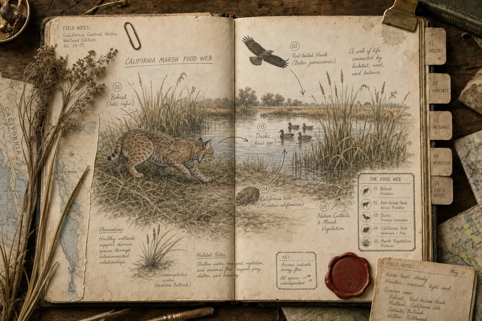 Predator-Prey Relationships in California Wetlands